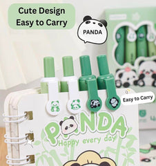 Kaiso Cute Panda Gel Pen Set - 4 Pcs | 0.5mm Black Ink | Smooth Writing & Soft Grip