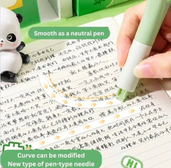 Kaiso Cute Panda Pen-Style Correction Tape Set - Pack of 3 (6m x 5mm) | Instant Dry & Smooth Glide