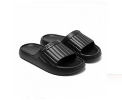 Miniso Unisex Open Toe Non-Slip Breathable Slippers (Black)