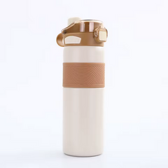 Miniso Dual Sip Insulated Bottle - 600 ml (Brown)