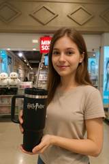 Miniso Harry potter tumbler with steel straw 1200 ml (Black)