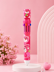 kaiso 10-in-1 Multicolor Retractable Ballpoint Pen with Cute Cartoon Topper