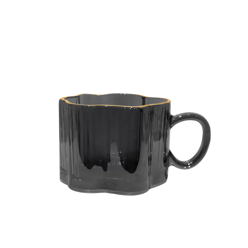 Golden Edge Glass Mug 280mL(Black)