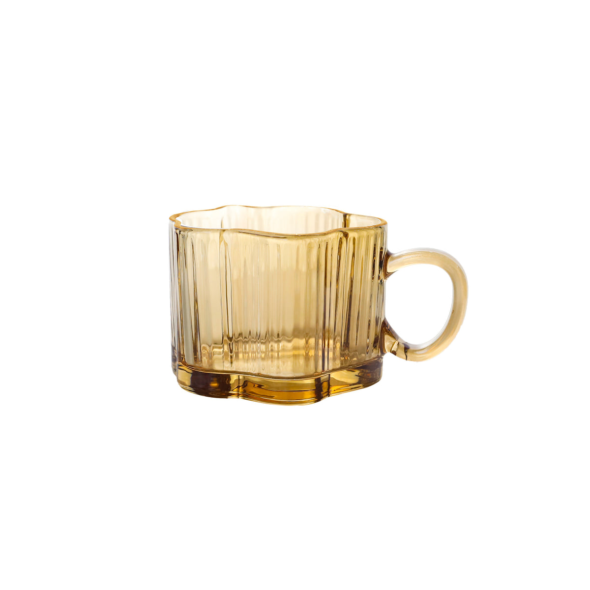 Golden Edge Glass Mug 280mL(Amber)