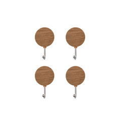 Round Imitation Wood Grain Hooks Set of 4 (L)