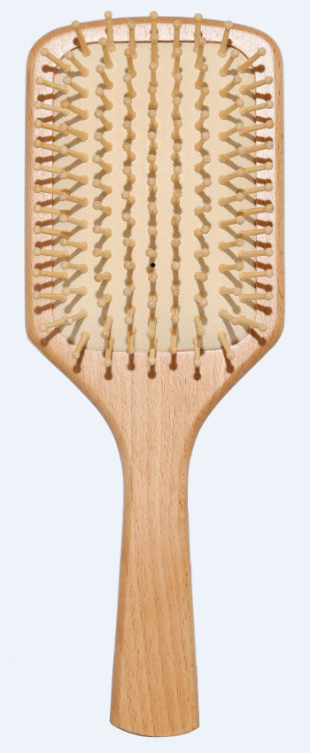 Harmony Series Large Paddle Wood-Bristled Cushion Massager Hairbrush