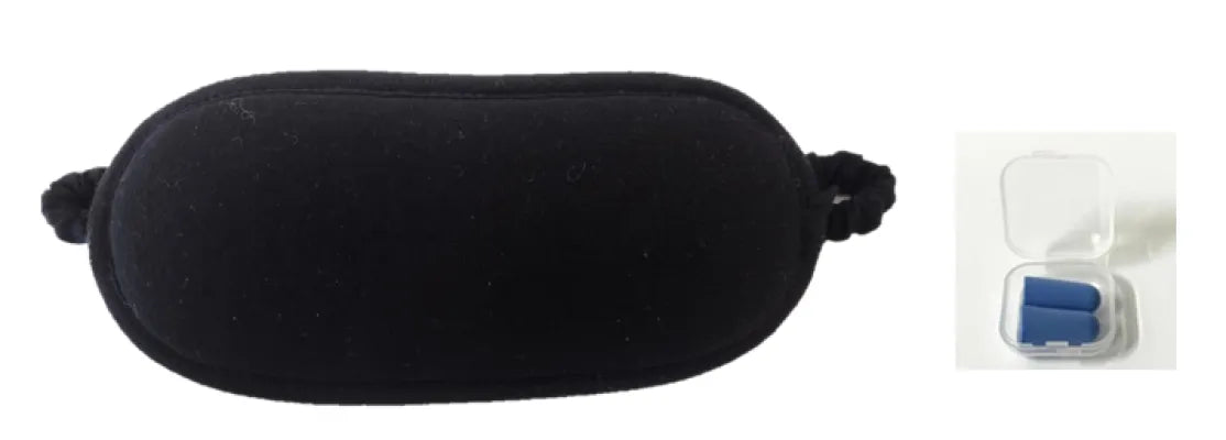 Solid Color Earplugs & Sleep Mask Set(Black)