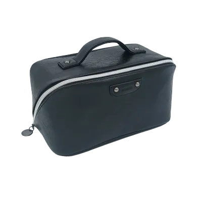 Retro Series Prism Large Capacity Cosmatic Bag with Handle(Black)