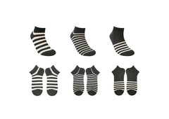 Miniso Men's Striped Ankle Socks (6 Pairs)(Gray)