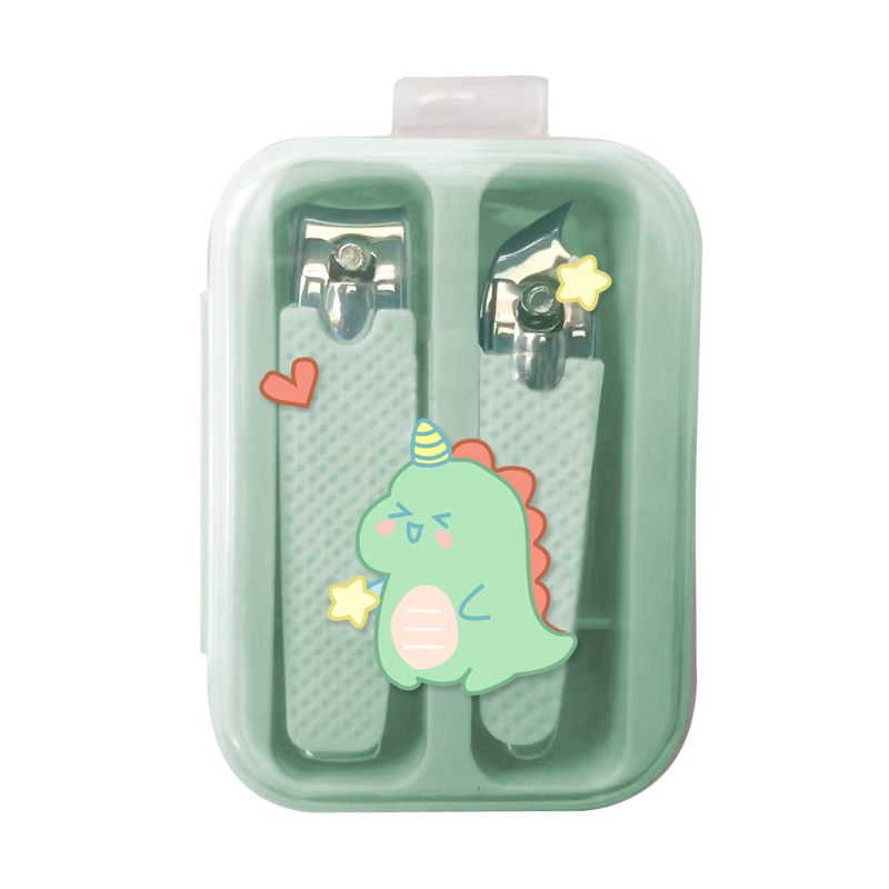 Cute Cartoon Series Little Dinosaur 2-Piece Manicure Set (Green)