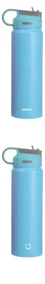 Miniso Solid Color Stainless Steel Bottle with Handle and Straw Lid (900mL)(Blue)