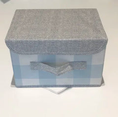 Miniso Blue Checkered Series Storage Box with Lid (S)