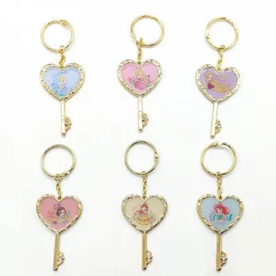 Miniso Disney Princess Collection Heart Metal Keychain