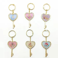 Miniso Disney Princess Collection Heart Metal Keychain