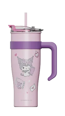 Miniso Kuromi Large Capacity Steel Bottle with Straw 1600mL