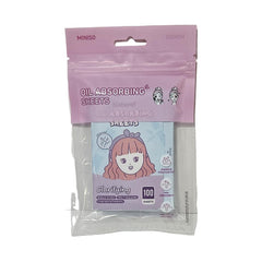 Miniso Natural Oil Absorbing Sheets 100 Sheets(Charcoal)