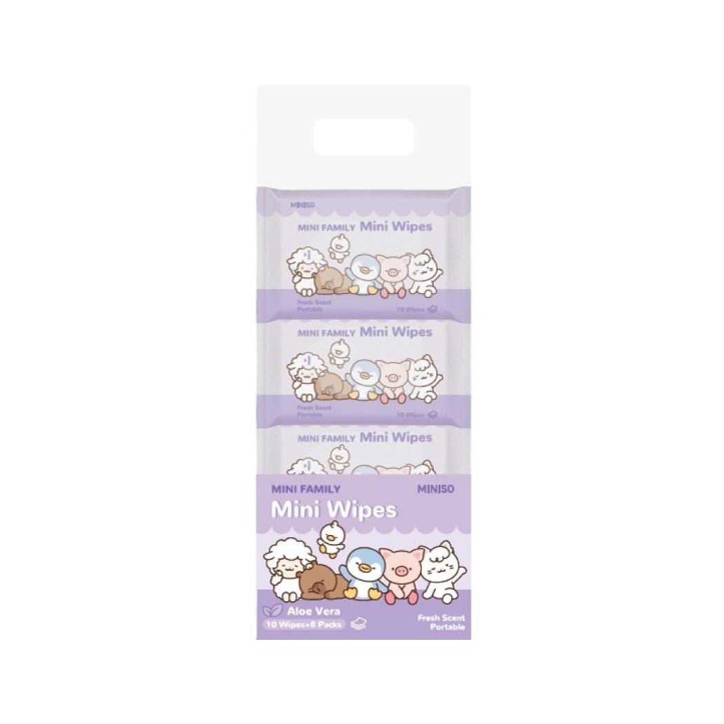 MINI FAMILY Mini Wipes 10 Wipes×8 Packs(Aloe Vera)