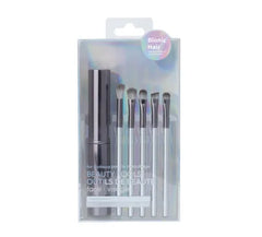 Miniso Portable Eye Makeup Brushes Set with Holder (5 pcs, Gray)