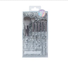 Makeup Brushes with Zipper Bag (6 pcs, Gray)