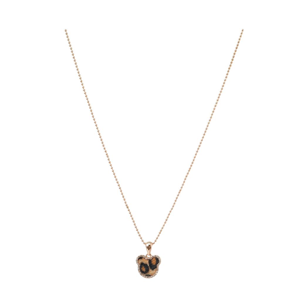 Leopard Print Bear Necklace
