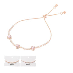 Heart-Shaped Gem Bracelet