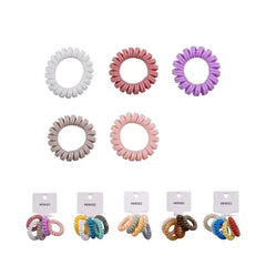 Miniso 4.5 Colored Spiral Hair Ties (5pcs)