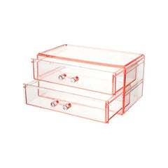 Miniso  Double-layer Jewelry Storage Box with Drawers (S) (Pink)