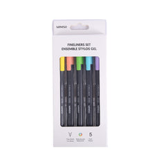 5 Colored Fineliners Set-0.4mm