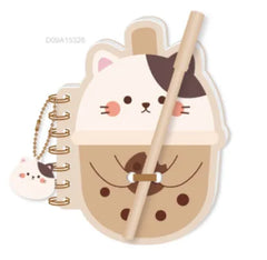 Milk Tea Series Wirebound Memo Pad - 80 Sheets(Kitten)