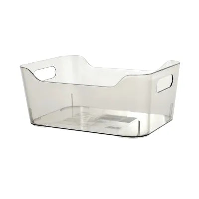 Miniso transparent Series Plastic Storage Bin (S)(Transparent Gray)