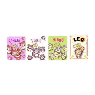 Miniso Fun Acrylic Keychain - Penguin Twelve Constellations Series (4 Assorted Models)(Cancer, Scorpio, Virgo, Leo