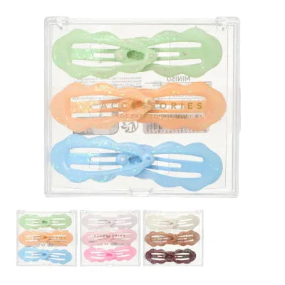 Basic Series 6-Pack Glitter Wavy Hair Clips (Mixed)