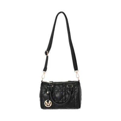 Miniso Classic Quilted Series Handheld Crossbody Cylinder Bag(Black) NEW