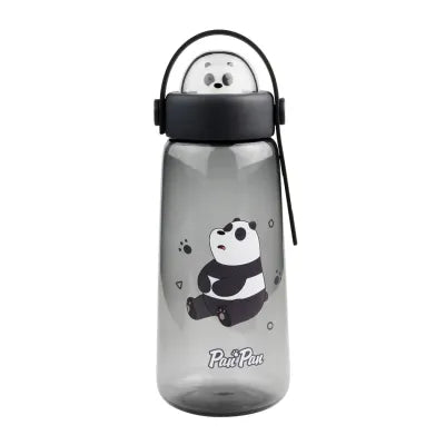 Miniso We Bare Bears Collection Plastic Cool Water Bottle with Decoration (600mL)(Panda)