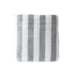 Miniso Classic Striped Coral Fleece Bath Towel(Gray)
