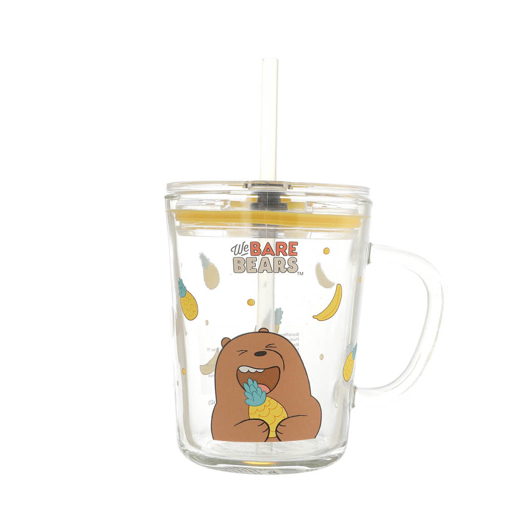 We Bare Bears Collection 5.0 Glass Cup with Straw (400mL)(Grizz)