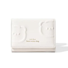 Bear Print Short Tri-Fold Women's Wallet(Light Apricot)