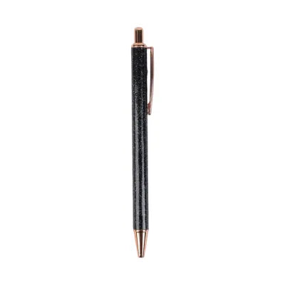 Glitter Series Glittery Metal Ballpoint Pen (0.7mm, Black) (Black Barrel)