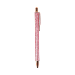 Glitter Series Glittery Metal Ballpoint Pen (0.7mm, Black) (Pink Barrel)