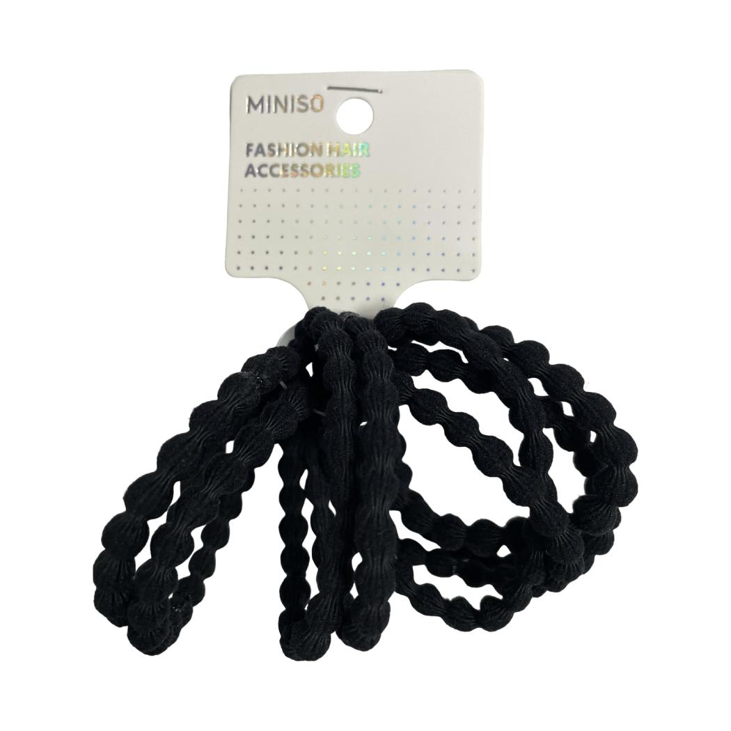 Miniso Dot Design Black Hair Ties (8 pcs)
