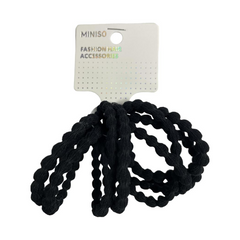 Miniso Dot Design Black Hair Ties (8 pcs)