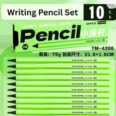 Kaiso One More Green HB Pencils (10 Pcs) - YM-4398 Premium Smooth Writing Pencil Set