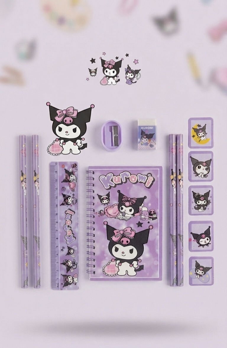 Kaiso Kuromi Purple Stationery Gift Set for Girls