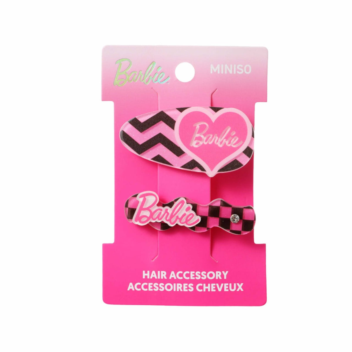 Miniso Barbie Collection Heart Hair Clips ( 2 pcs)
