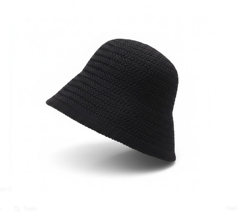 Miniso women hollow sun Bucket Hat (Black)