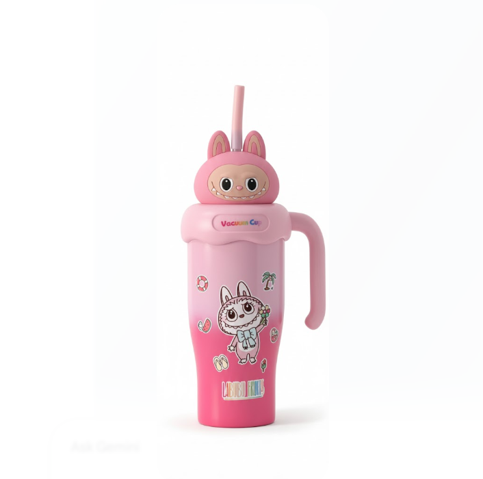 Miniso Sipper with pop cap - 900ml (pink)