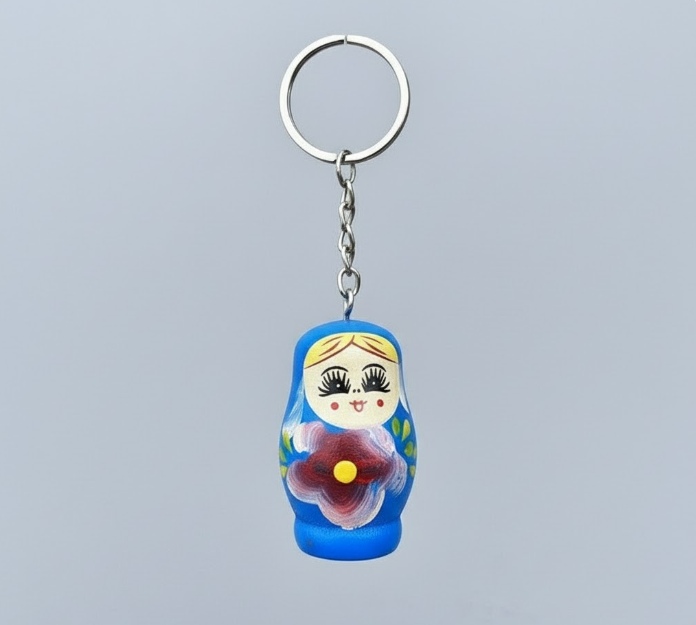 Miniso Russian Nesting Doll Keychain (Blue)