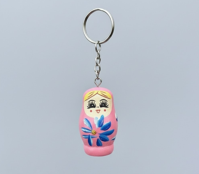 Miniso Russian Nesting Doll Keychain (Pink)