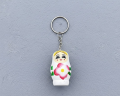 Miniso Russian Nesting Doll Keychain (White)