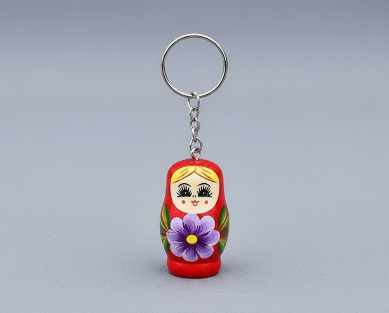 Miniso Russian Nesting Doll Keychain (Red)
